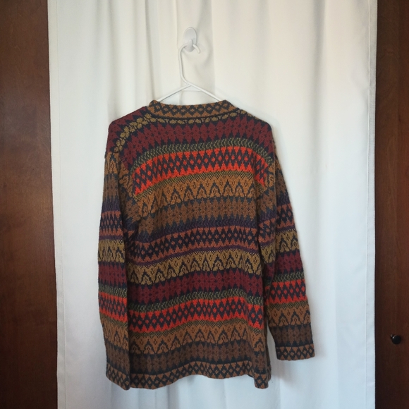The Alpaca Connection Colorful Nordic Cardigan XL Peru 90s Folklore Boho Cabin - Picture 6 of 16
